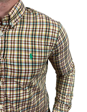 Camisa Social Masculina PRL Regular Fit Algodão Xadrez