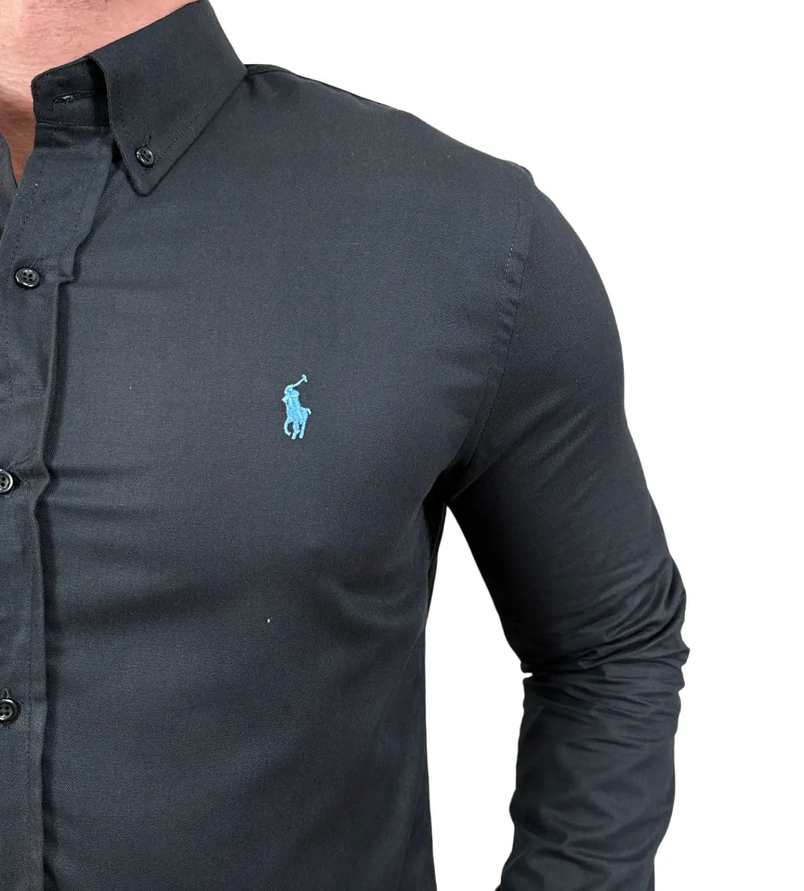 Camisa PRL Masculina Regular Fit Algodão Preta