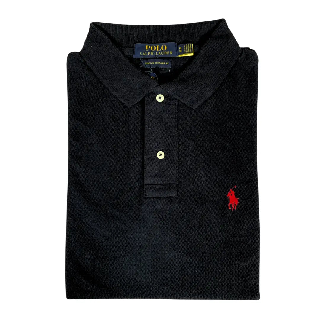 Camisa Polo R.L Masculina Custom Fit Cor Preta