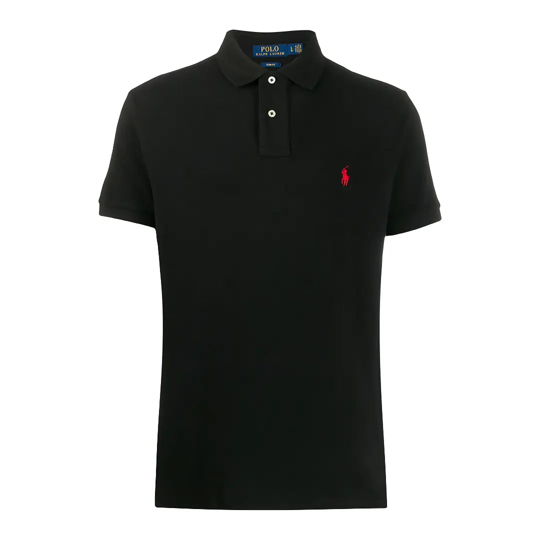 Camisa Polo R.L Masculina Custom Fit Cor Preta