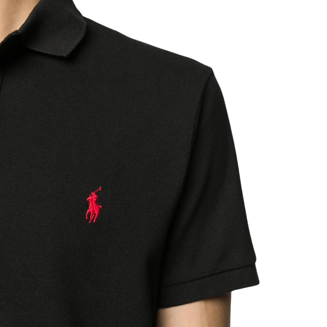 Camisa Polo R.L Masculina Custom Fit Cor Preta