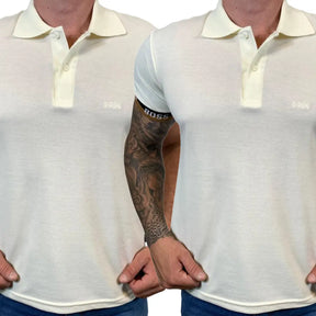 Camisa Polo HB Masculina Custom Fit Cor Branca