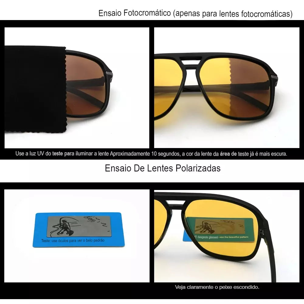 Óculos de Sol Masculino Aviador Vivibee em Policarbonato