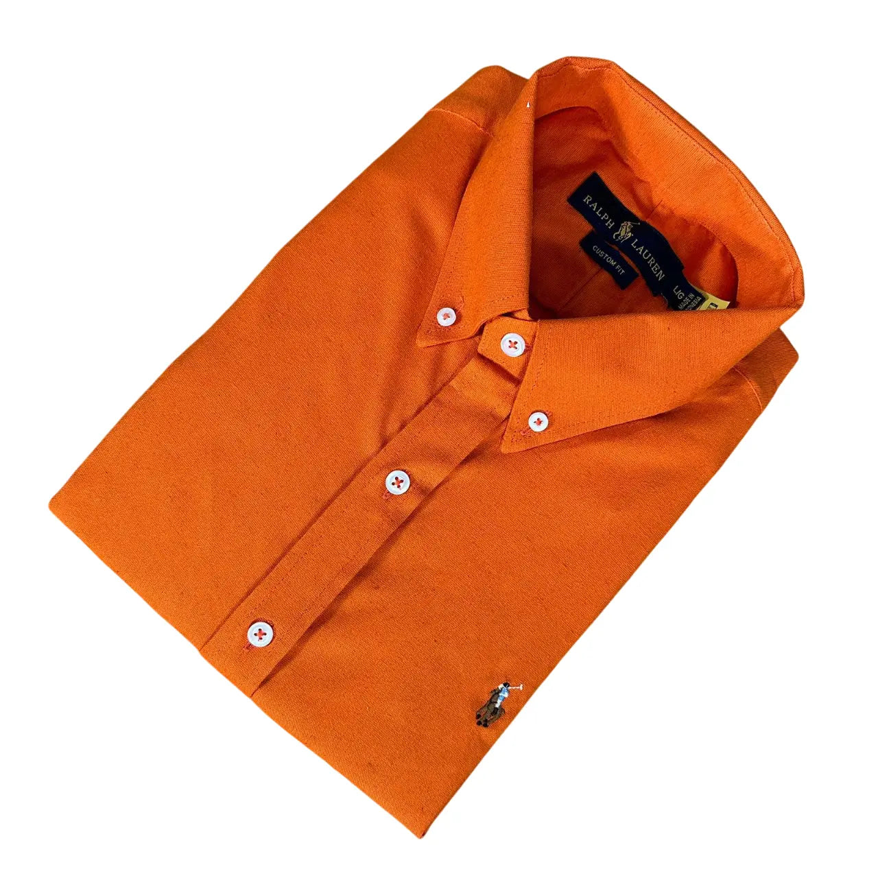 Camisa PRL Masculina Manga Curta Tricoline Laranja