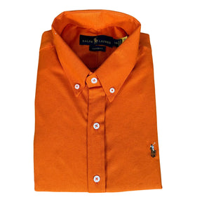 Camisa PRL Masculina Manga Curta Tricoline Laranja