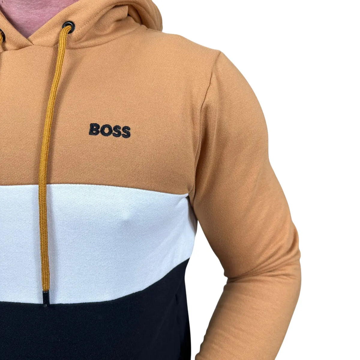 Blusa Moletom Boss Tricolor em Algodão e Poliéster com Capuz