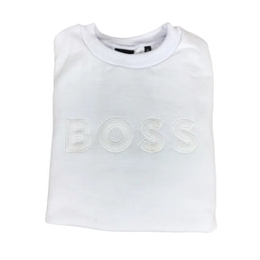 Blusa Moletom Boss Monocromático Branco em Algodão e Poliéster