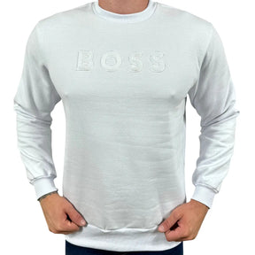 Blusa Moletom Boss Monocromático Branco em Algodão e Poliéster