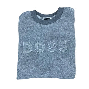 Blusa Moletom Boss Monocromático Cinza em Algodão e Poliéster