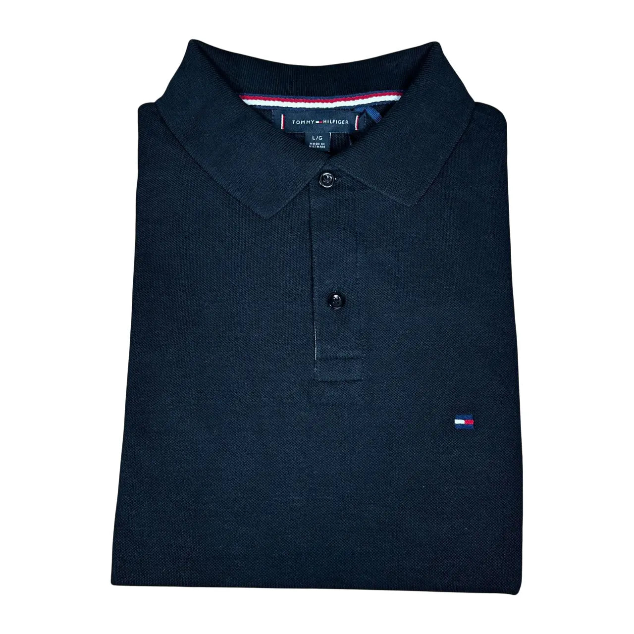 Camisa Polo Masculina Custom Fit T. Hilfiger Cor Preta