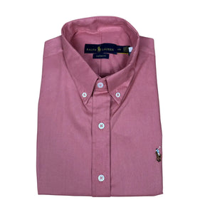 Camisa PRL Masculina Manga Curta Sarja Salmão Escuro