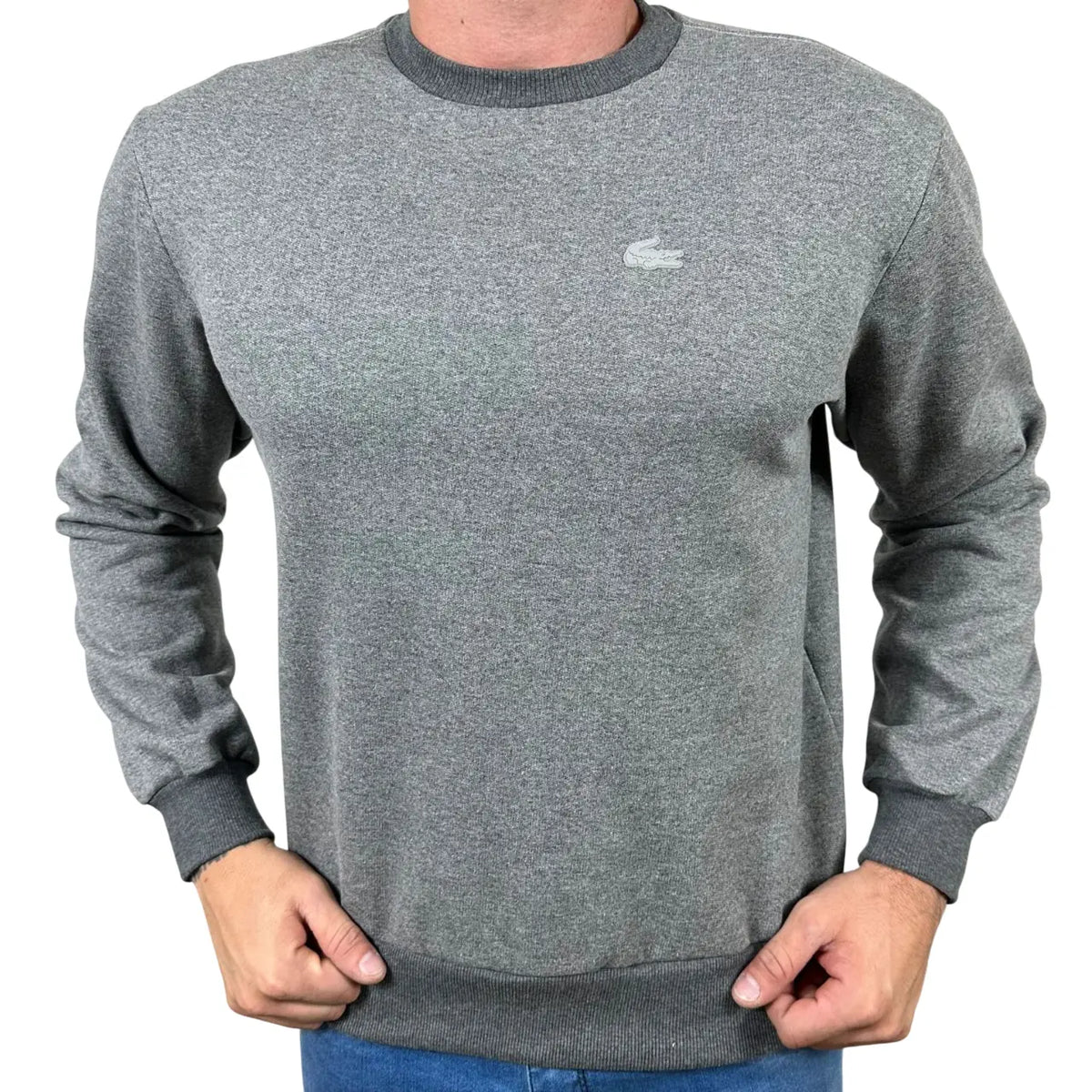 Blusa Moletom LCT Monocromático Cinza em Algodão e Poliéster