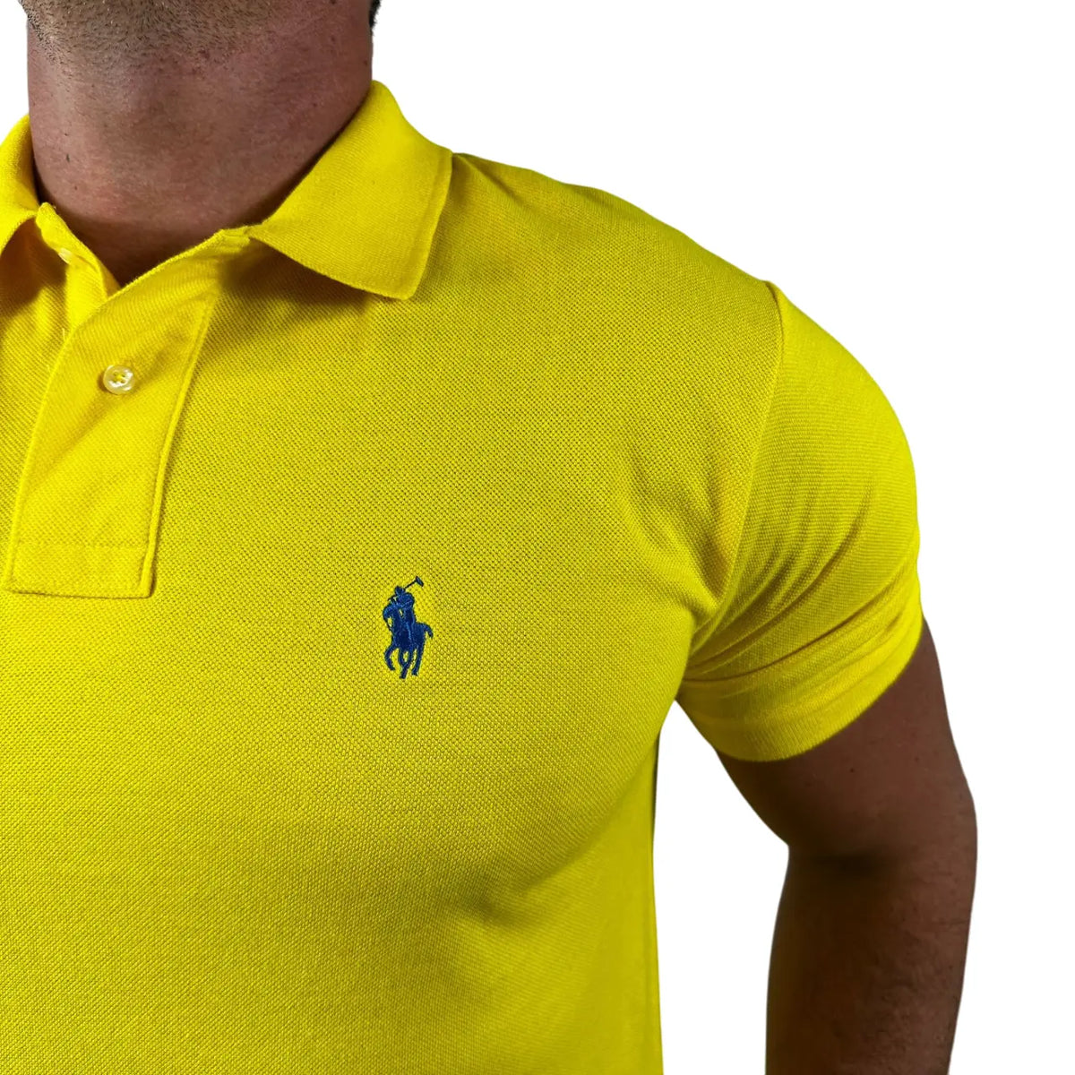 Camisa Polo Raulph L. Masculina Custom Fit Cor Amarela