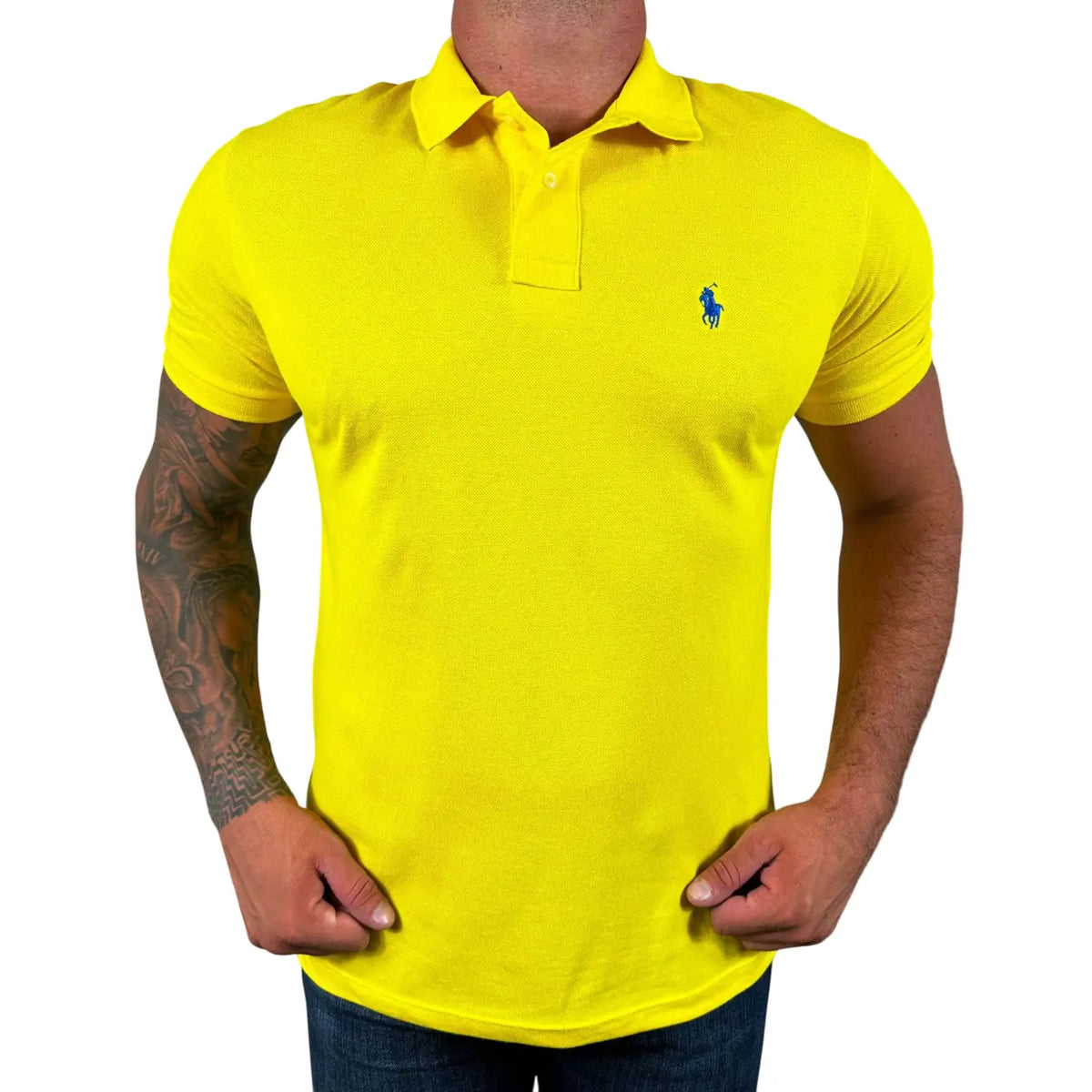 Camisa Polo Raulph L. Masculina Custom Fit Cor Amarela