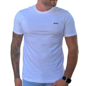 Camiseta Masculina Manga Curta Cor Branca em Seda Pima