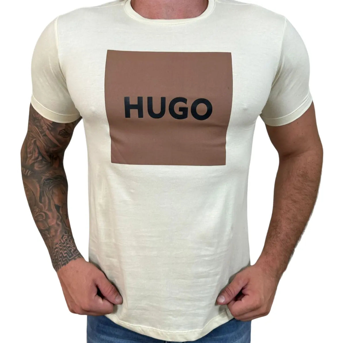 Camiseta HB Masculina Manga Curta Cor Bege