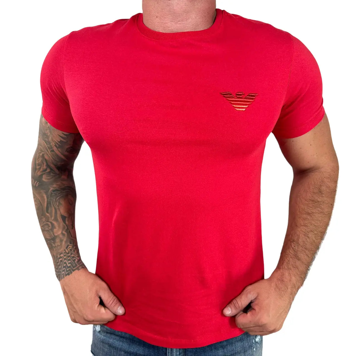Camiseta EA Masculina Manga Curta Cor Vermelha