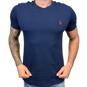Camiseta Masculina Manga Curta PRL Cor Azul