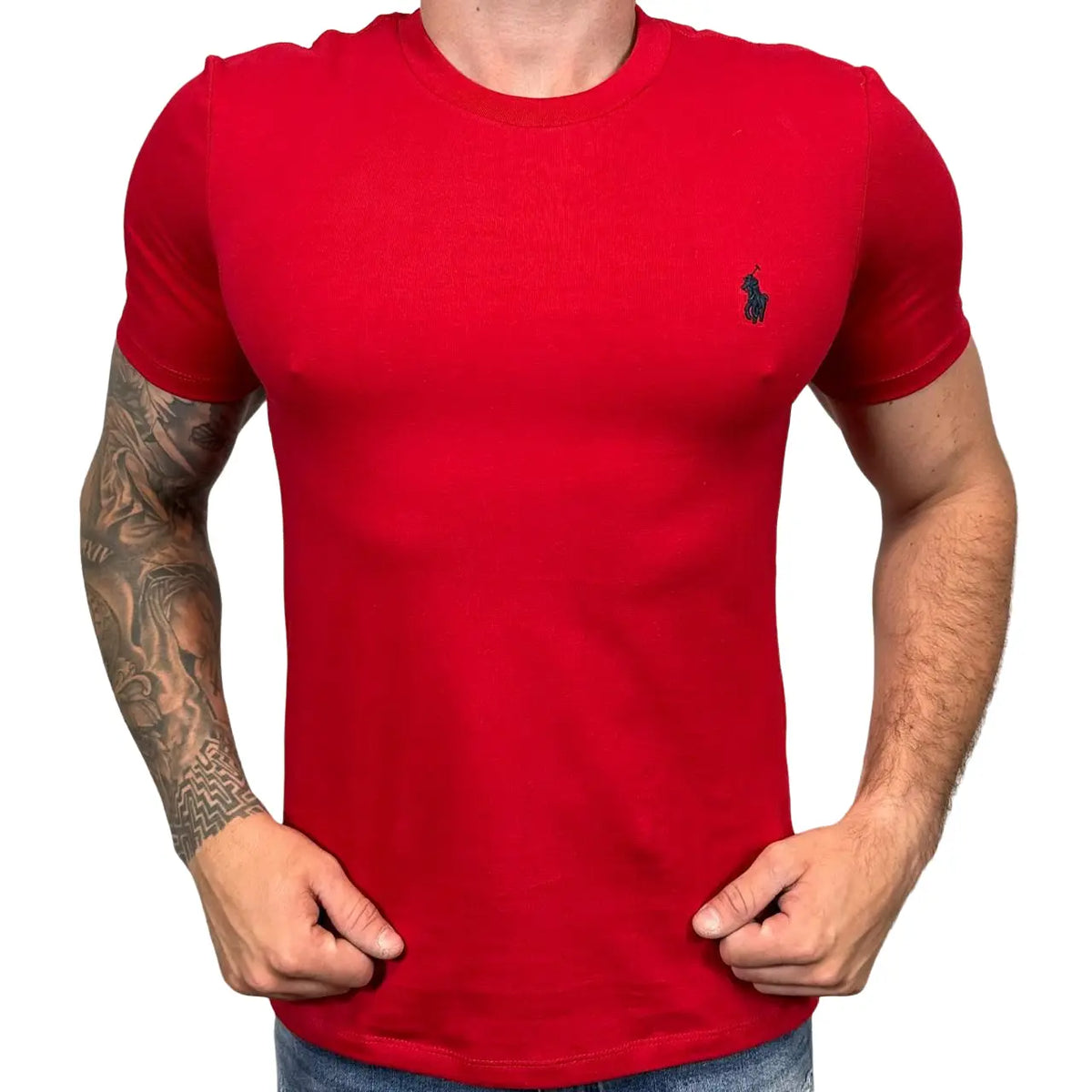Camiseta PRL Masculina Manga Curta Cor Vermelha