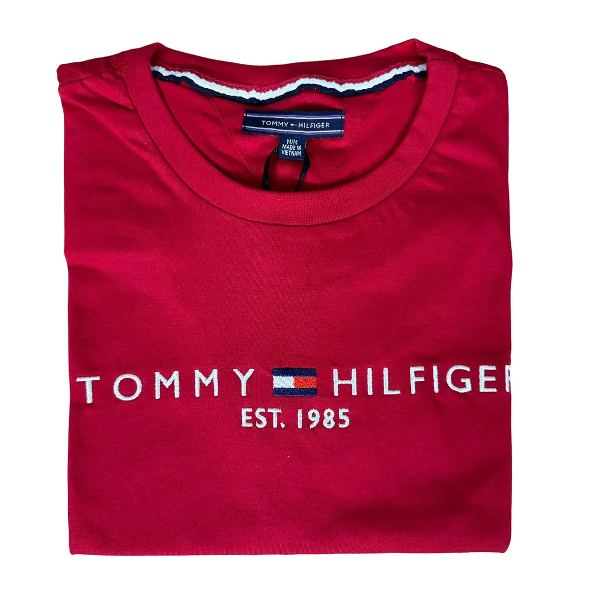 Camiseta T. Hilfiger Masculina Manga Curta Cor Vermelha