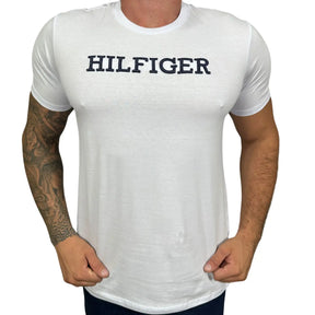 Camiseta T. Hilfiger Masculina Manga Curta Cor Branca