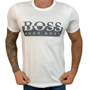 Camiseta Boss Masculina Manga Curta Cor Branca