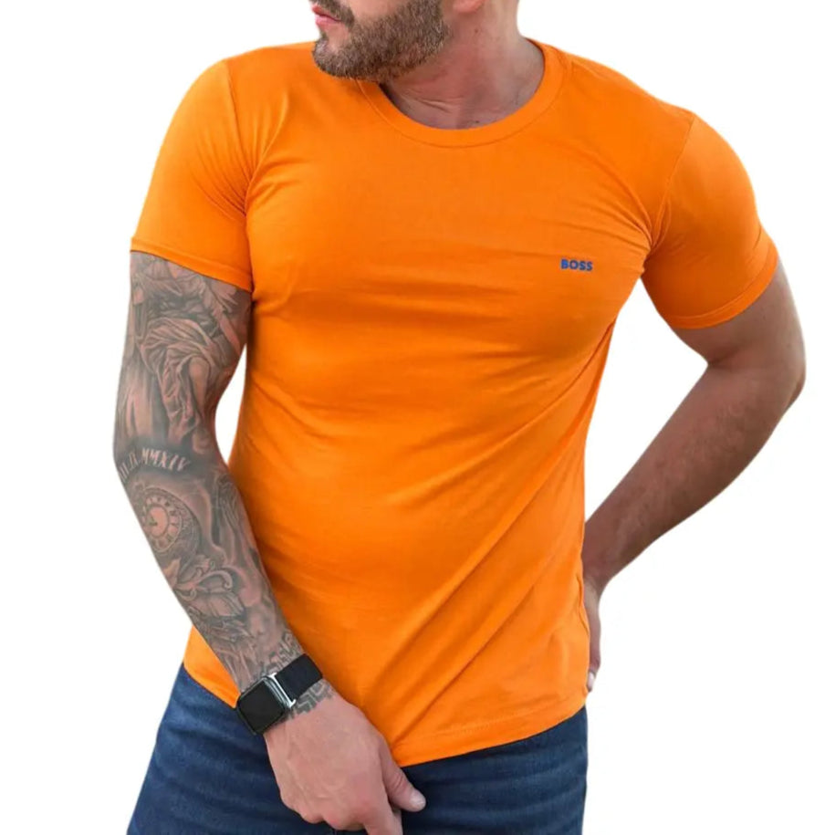 Camiseta Masculina Manga Curta Cor Laranja