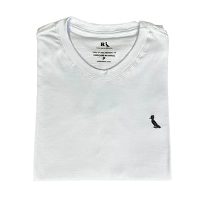 Camiseta Masculina Regular Fit Algodão com Elastano Cor Branca