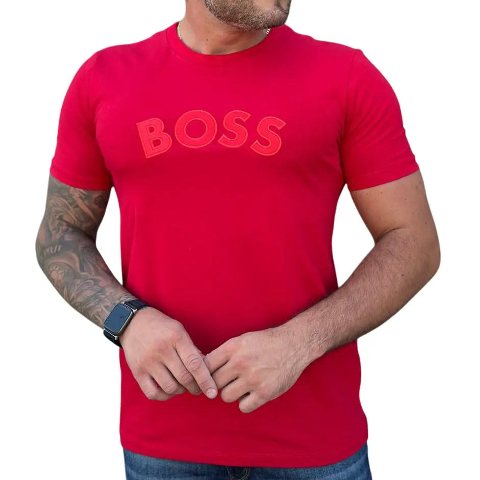 Camiseta Masculina Manga Curta Cor Vermelha