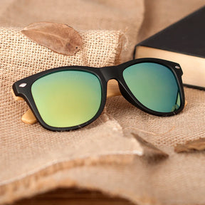 Óculos de Sol Masculino em Bambu Natural Bobo Bird CG004 Resina Dupla