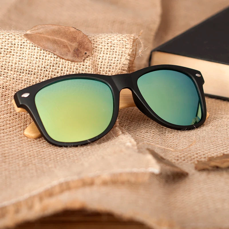 Óculos de Sol Masculino em Bambu Natural Bobo Bird CG004 Resina Dupla