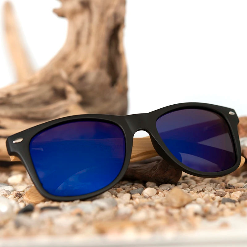 Óculos de Sol Masculino em Bambu Natural Bobo Bird CG004 Resina Dupla
