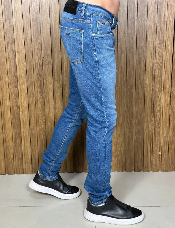 Calça Jeans Masculina Skinny EA Premium Algodão com Elastano